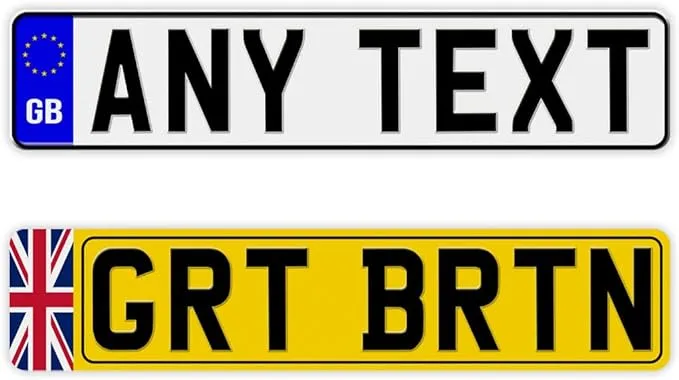 Custom Text British License Plate